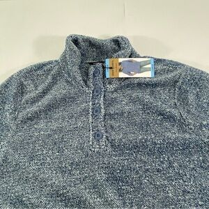 Eddie Bauer Women’s Size Large Heathered Blue pullover With Pockets NWT